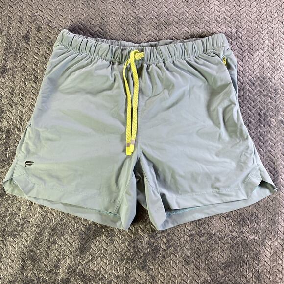 Fabletics Shorts Mens Medium Green Fundamental 5’’Lined Stretch Athletic Workout - Picture 1 of 9